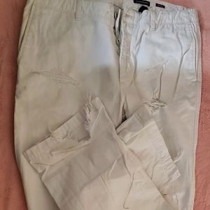 Club monaco white rip jeans